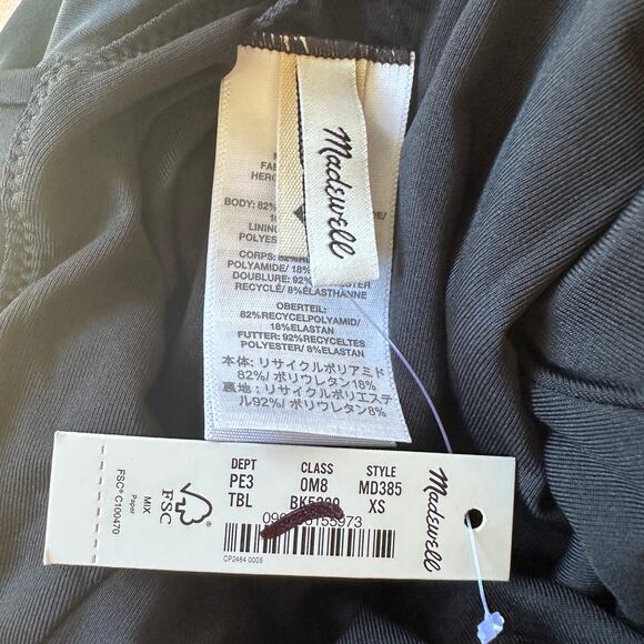 madewell second wave maillot one-piece swimsuit true black md385 women xsmall - Picture 7 of 8